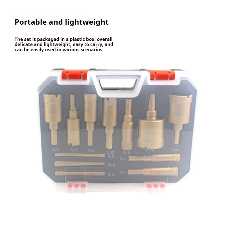12PCS Brazed Diamond Hole Saw Drill Bit Set, 6mm-35mm Full Size for Tile, Marble, Glass, Granite, Ceramic Dry Drilling Kit with Storage Case
