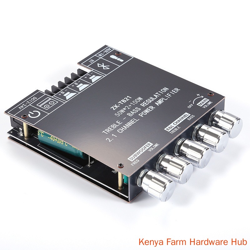 【 Imported from the UK 】 ZK-TB21 Bluetooth 5.0 amplifier board TPA3116D2 chip 2.1 channel 50W × 2+100W high and low frequency adjustment subwoofer output