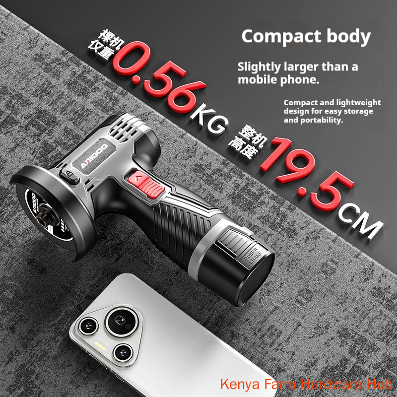 【 8-piece set 】 German Airshield Mini Charging Angle Grinder Wireless Lithium Long Range Battery Digital Display Household Small Handheld Cutting Machine Ceramic Tile Metal Polishing and Polishing