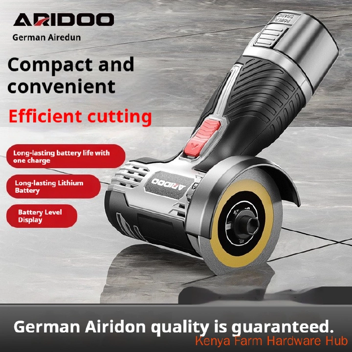 【 8-piece set 】 German Airshield Mini Charging Angle Grinder Wireless Lithium Long Range Battery Digital Display Household Small Handheld Cutting Machine Ceramic Tile Metal Polishing and Polishing