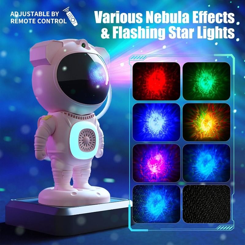 Astronaut Star Projector Light, Remote Control Multi-Color Nebula Ambient Lamp, Romantic Starry Sky Night Light, Creative Gift
