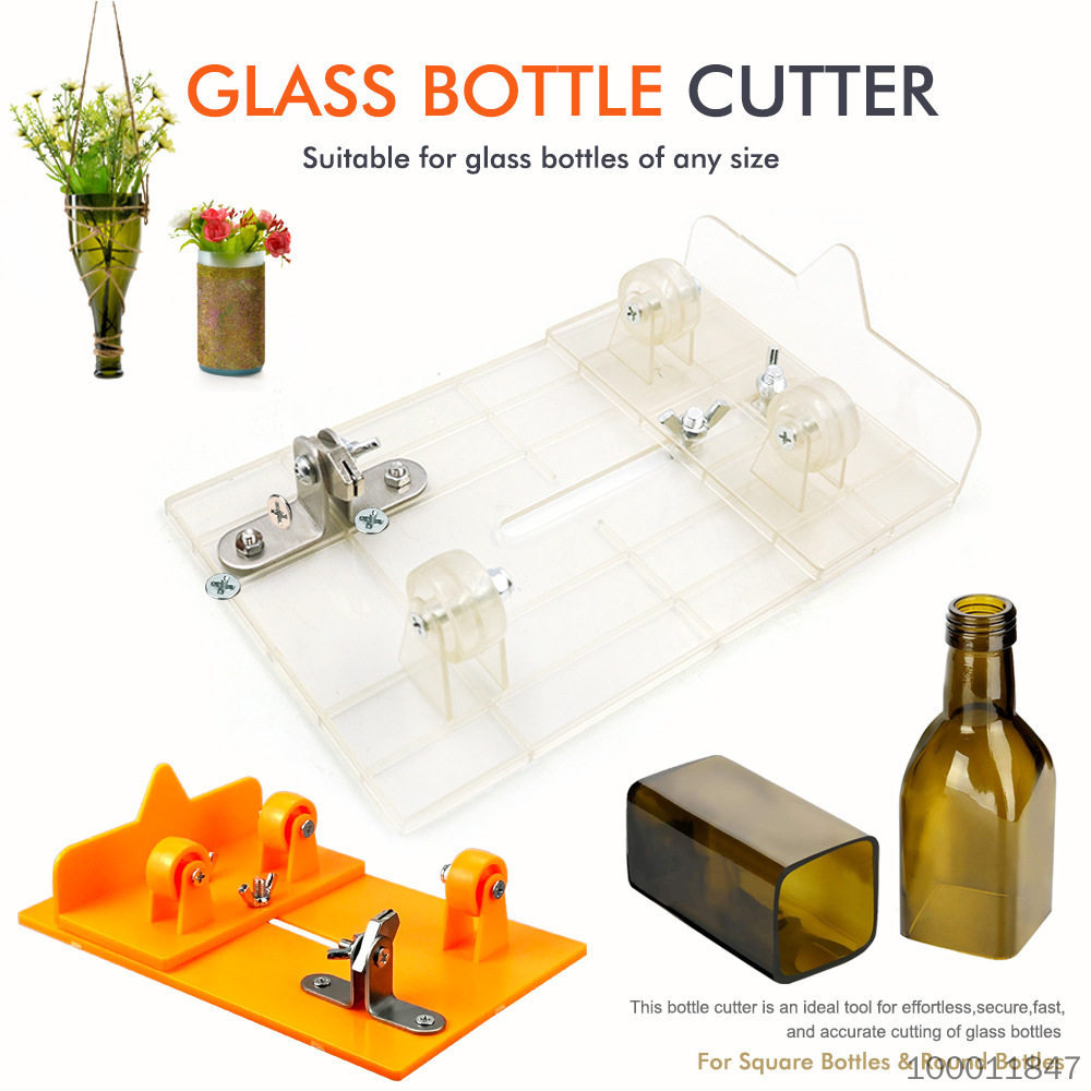 【 Lowest Price 】 Dual purpose glass bottle cutter with adjustable length for cutting round bottles and square bottles, DIY handmade vase tool, environmentally friendly ABS glass knife