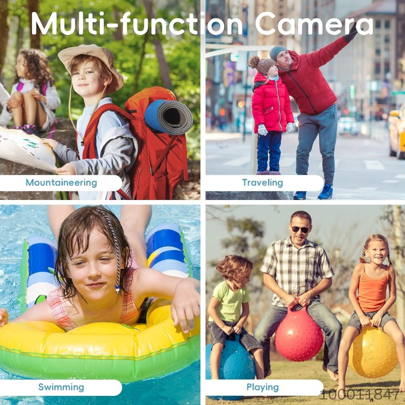 Digital Camera, Yixinxin Underwater Camera 4K 64MP Autofocus Dual-Screen Selfie with 32GB Card 33FT Waterproof Camera for Snorkeling Point and Shoot Digital