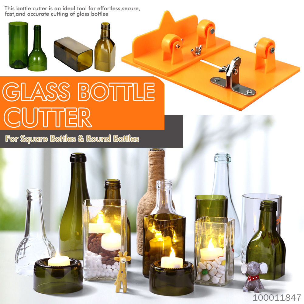 【 Lowest Price 】 Dual purpose glass bottle cutter with adjustable length for cutting round bottles and square bottles, DIY handmade vase tool, environmentally friendly ABS glass knife