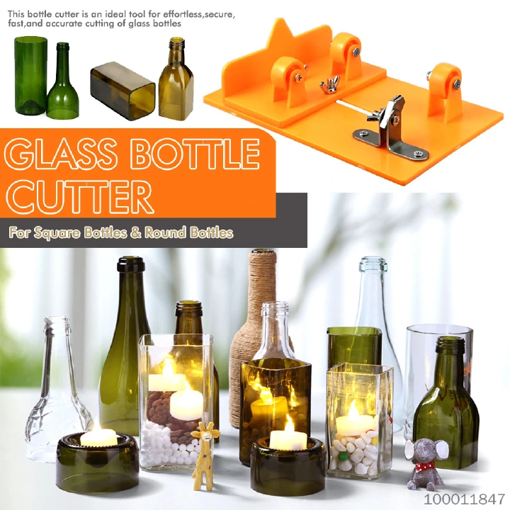 【 Lowest Price 】 Dual purpose glass bottle cutter with adjustable length for cutting round bottles and square bottles, DIY handmade vase tool, environmentally friendly ABS glass knife