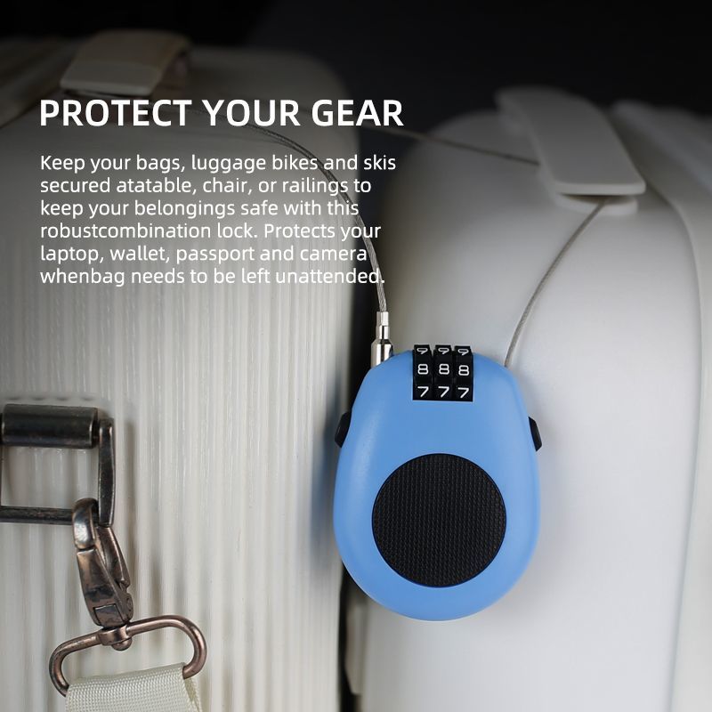 P40 mini retractable steel wire password lock, portable and portable anti-theft padlock, helmet, luggage compartment, bicycle, outdoor multifunctional anti-theft lock