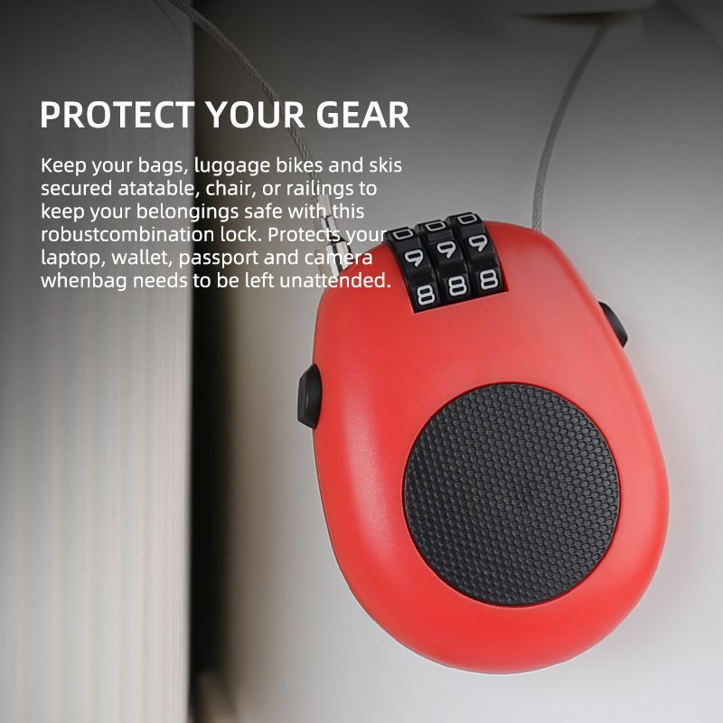P40 mini retractable steel wire password lock, portable and portable anti-theft padlock, helmet, luggage compartment, bicycle, outdoor multifunctional anti-theft lock