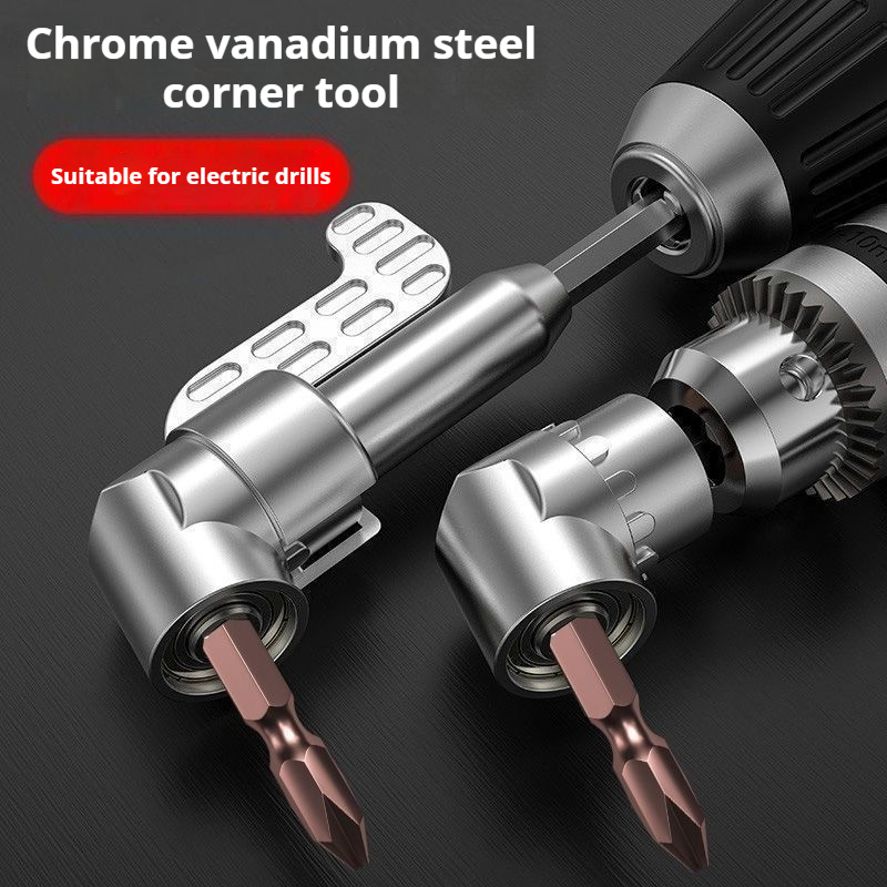 105 ° electric drill screwdriver head corner tool, long and short corner screwdriver adapter tool, home woodworking narrow space blind spot screw disassembly and assembly artifact