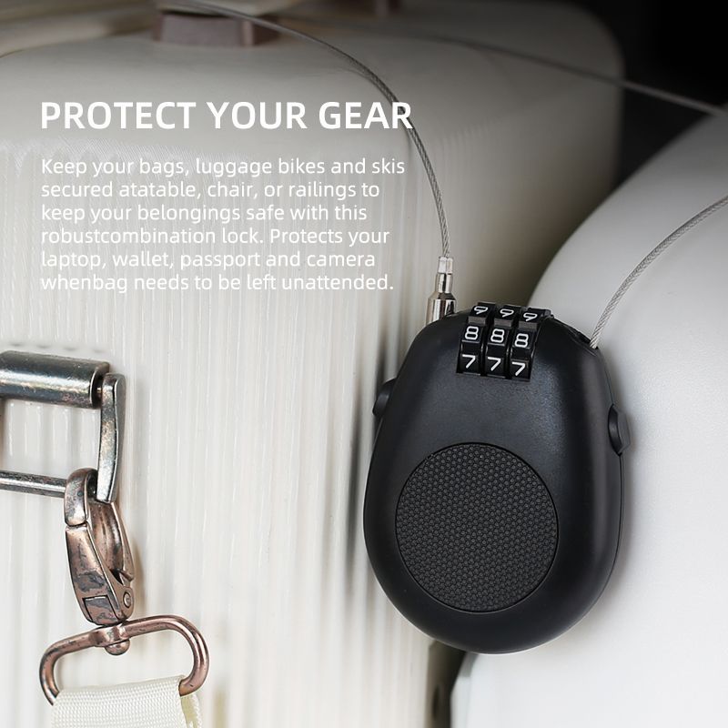 P40 mini retractable steel wire password lock, portable and portable anti-theft padlock, helmet, luggage compartment, bicycle, outdoor multifunctional anti-theft lock