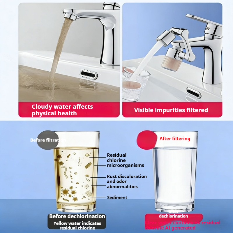 Robot arm universal faucet filter nozzle tap basin purification water purifier extender filter water purifier