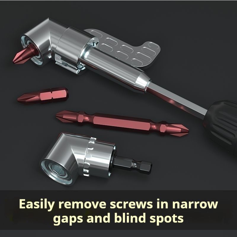 105 ° electric drill screwdriver head corner tool, long and short corner screwdriver adapter tool, home woodworking narrow space blind spot screw disassembly and assembly artifact