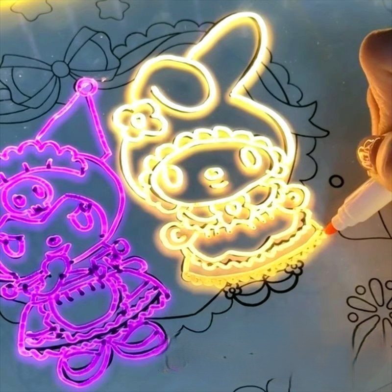 LED luminous acrylic handwriting board, erasable children's graffiti drawing board, desktop message, store photo, atmosphere, night light