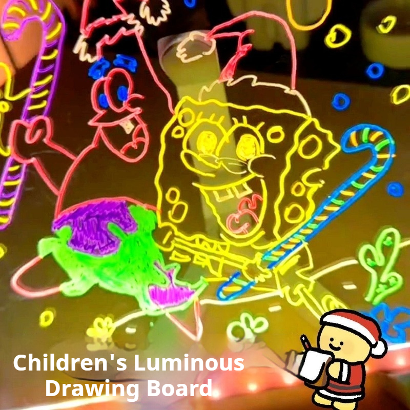 LED luminous acrylic handwriting board, erasable children's graffiti drawing board, desktop message, store photo, atmosphere, night light