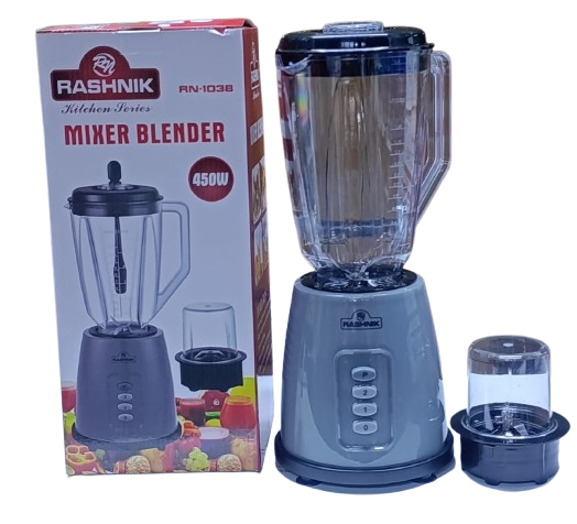 2-in-1 Mixer Blender 450W – Multi-Function Kitchen Blender with Grinding Jar, Smoothie Maker, Juice Blender for Fruits, Vegetables, Spices & Coffee, Durable Home Appliance