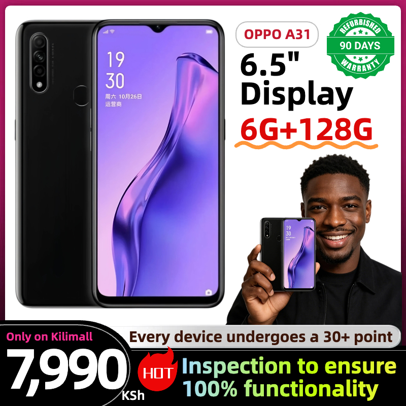 OPPO A31 6.5" 6+128G 12MP+2MP+2MP 4230mAh Fingerprint White and Black Available
