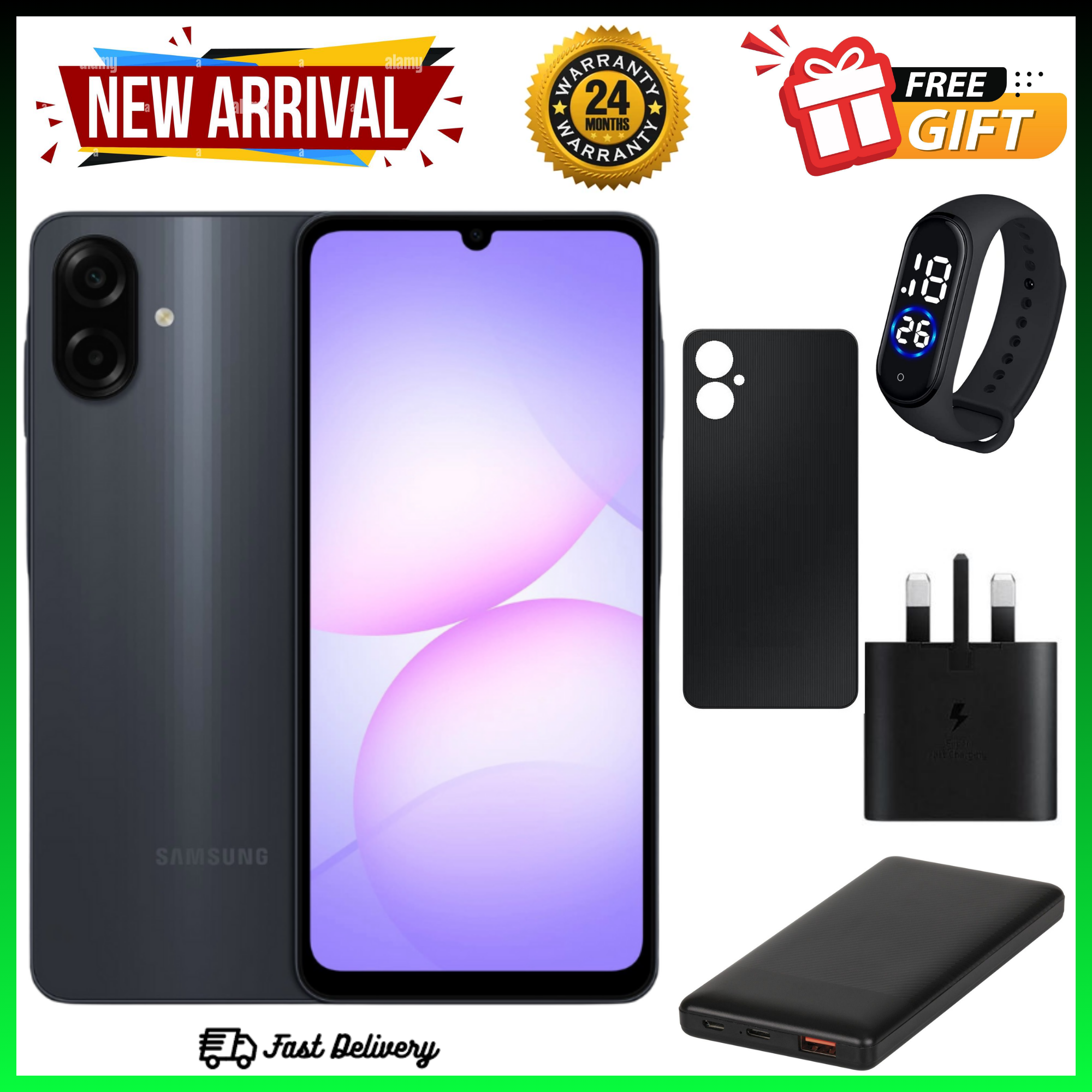 LIMITED TIME DEAL!! BRAND NEW Samsung Galaxy A07 64GB/128GB+4GB 6.7" 90Hz PLS LCD Display (50+2)MP Camera 5000mAh Battery 25W Dual SIM Fingerprint Galaxy A07 AI Smartphone