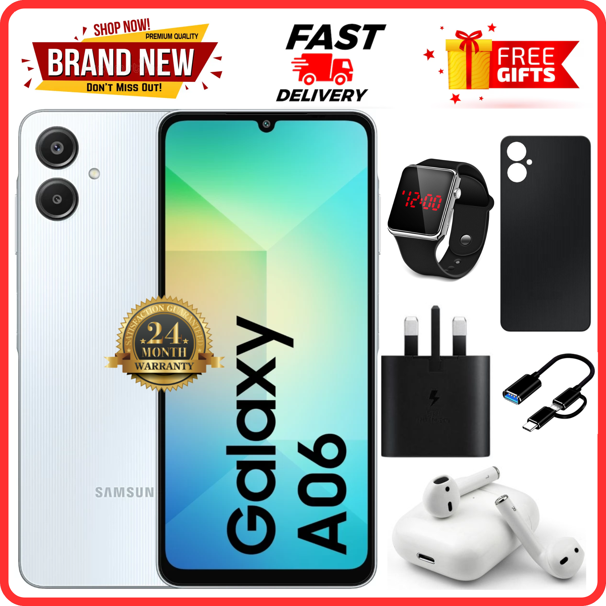 LIMITED DEALS🔥🔥🔥 BRAND NEW SAMSUNG A06 6.7 DISPLAY 4GB RAM + 64GB/128GB ROM 5000MAH SMARTPHONE DUAL SIM