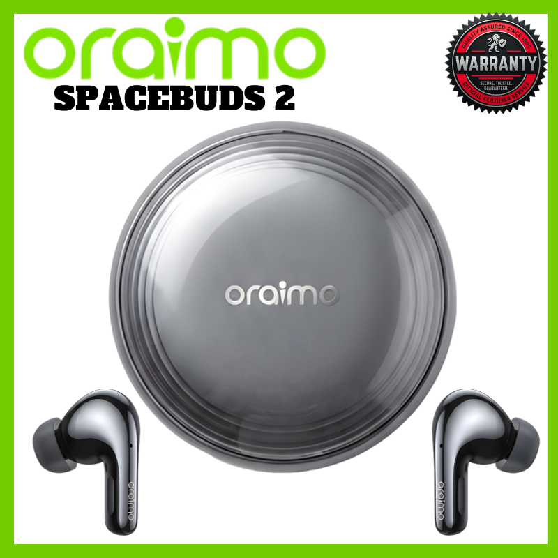 Oraimo Spacebuds 2 OTW-631 Earbuds 52dB Hybrid Active Noise Cancelling Earpods With Spatial Sound 45H Playtime Smart Remote Case AI Voice Assistant For Bluetooth Enabled Laptops And Mobile Phones