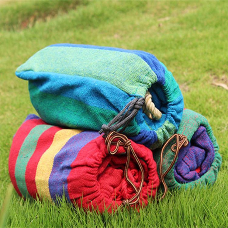 Large Portable Cotton Hammock for 2 Adults – Heavy-Duty Double Camping Hammock (300KG Capacity), Foldable Outdoor Garden Swing Bed for Travel, Beach & Backyard