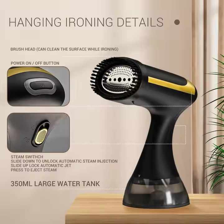Premium 1500W Handheld Clothes Steamer – 300ML Large Tank, Fast Heat-Up, Powerful Steam Wrinkle Remover for All Fabrics & Travel- White