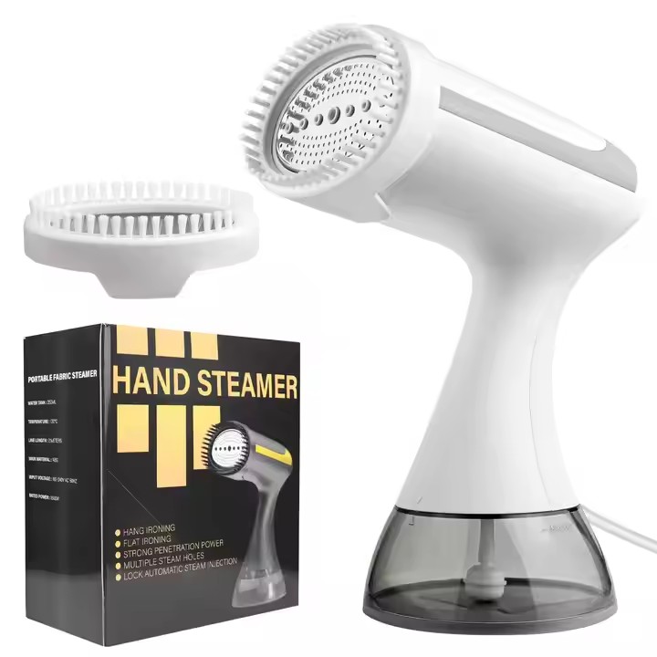 Premium 1500W Handheld Clothes Steamer – 300ML Large Tank, Fast Heat-Up, Powerful Steam Wrinkle Remover for All Fabrics & Travel- White