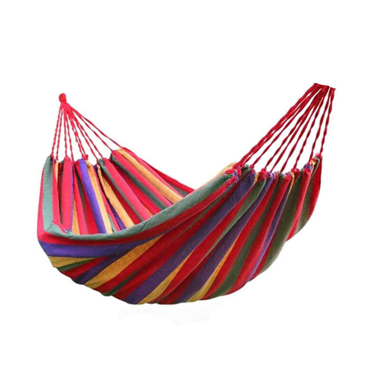 Large Portable Cotton Hammock for 2 Adults – Heavy-Duty Double Camping Hammock (300KG Capacity), Foldable Outdoor Garden Swing Bed for Travel, Beach & Backyard