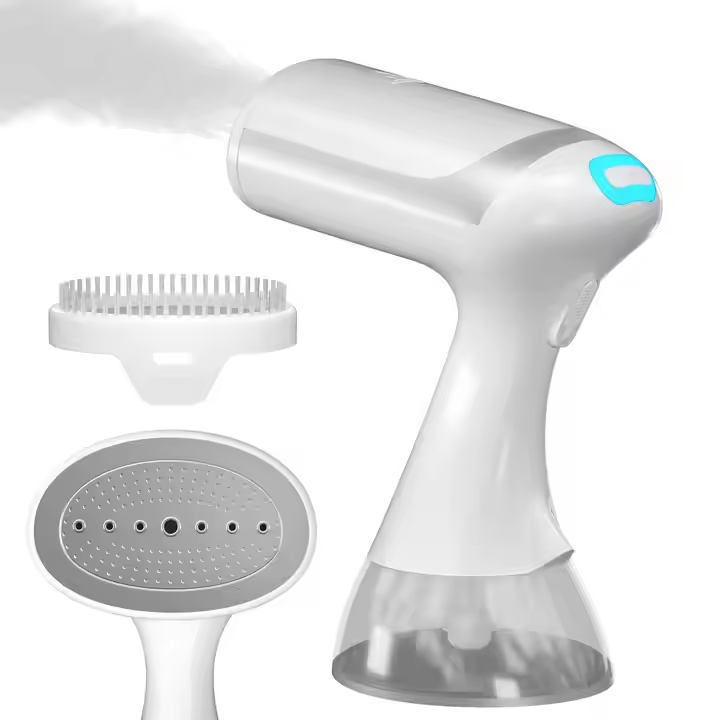 Premium 1500W Handheld Clothes Steamer – 300ML Large Tank, Fast Heat-Up, Powerful Steam Wrinkle Remover for All Fabrics & Travel- White