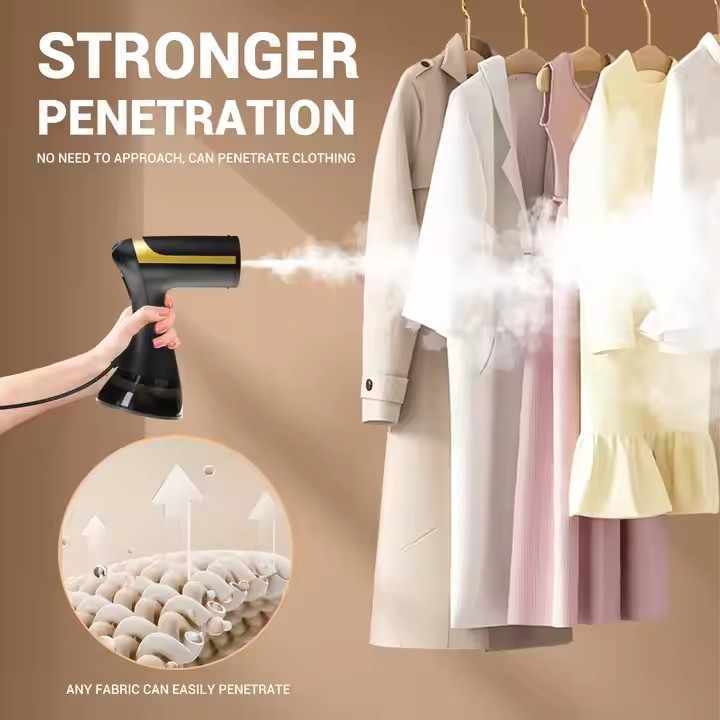 Premium 1500W Handheld Clothes Steamer – 300ML Large Tank, Fast Heat-Up, Powerful Steam Wrinkle Remover for All Fabrics & Travel- White