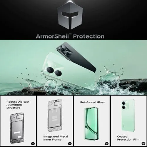 Realme Note 60x 6.74" IPS LCD Display, 4GB RAM+64GB ROM, 5000mAh, Android 14, 8MP Rear & 5MP Front Camera, Dual SIM, Fingerprint (side-mounted) Smartphones-1 year warranty