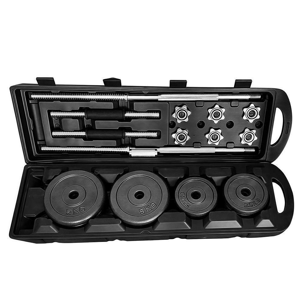 50kg/York Barbell and Dumbells Multifunctional Weight training/ Adjustable Chrome Dumbells set for home/office/gym workout