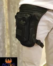 Unisex black Tactical Drop Leg Bag - Waterproof Motorcycle Thigh Bag & Waist Pack, Multi-Pocket Military Utility Pouch for Biking, Hiking, Outdoors & Travel - Durable Oxford Nylon Fanny Pack (Black)