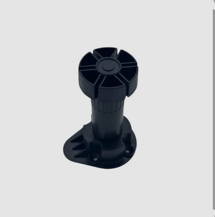 Pack of 4 Adjustable Kitchen Cabinet Legs 100mm - Black Plastic Furniture Feet with Plinth Clips | Heavy Duty Cupboard Leveling Legs for Kitchen & Bathroom Units | Height Adjustable Plinth Leg Set