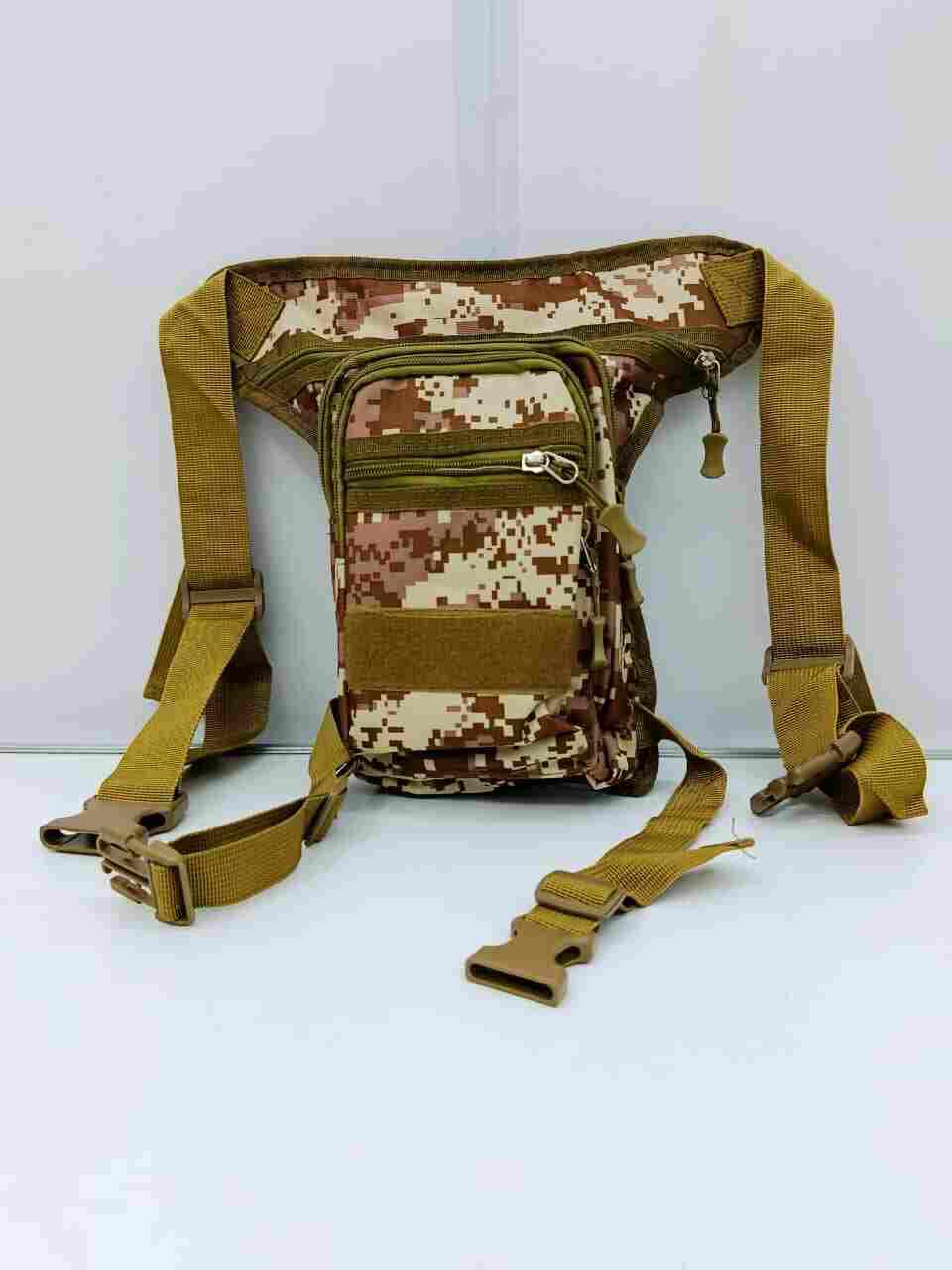 Unisex black Tactical Drop Leg Bag - Waterproof Motorcycle Thigh Bag & Waist Pack, Multi-Pocket Military Utility Pouch for Biking, Hiking, Outdoors & Travel - Durable Oxford Nylon Fanny Pack (Black)