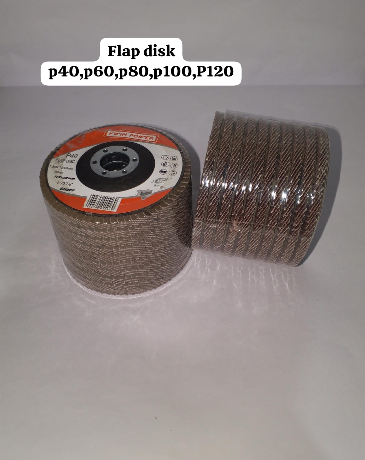 Vwin Power 4.5" Flap Disc Grinding Wheels (Pack of 10) - Assorted P40, P60, P80, P100, P120 Grit Abrasive Sanding Discs for Metal & Wood, Professional Angle Grinder Attachment for Rust & Paint Removal