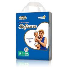 Softcare Gold Premium Baby Diapers - Ultra Absorbent Pants/Taped Style, All Sizes Available: Small (S), Medium (M), Large (L), XL - High Quality Soft Care Gold (Pack of 40/44/48/52 Pieces)