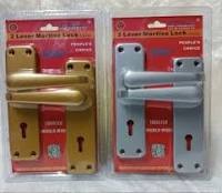 People's Choice 2-Lever Mortise Door Lock Set - Premium Security Handle Lock for Internal Wooden and Steel Doors, Durable Rust-Proof Cast Material, Silver & Gold Finish, Includes Keys - 1 Complete Set