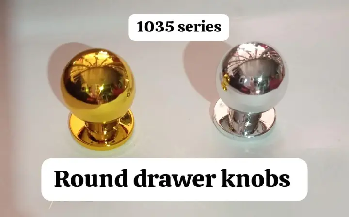 1035 Series Round Ball Cabinet Knobs - 10 Pack Luxury Gold and Silver Drawer Pulls, Decorative Metal Furniture Handles for Kitchen Cupboards, Wardrobes, Dressers & Office Desk Hardware, 25mm Diameter.