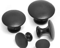 2501 Series Black Furniture Knobs (Set of 10) - Modern Round Drawer Pulls for Home & Office Cabinets, Durable Minimalist Cupboard Handles, Universal Single Hole Furniture Hardware Fittings, 10 Pack.