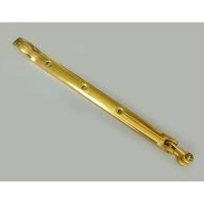Jun Hong Heavy Duty Gold Window Stay – 12 Inch Brass Plated Casement Window Latch & Holder – Professional Decorate Series Hardware for Home & Office Security – Rust Resistant Window Positioner Rail.