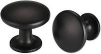2501 Series Black Furniture Knobs (Set of 10) - Modern Round Drawer Pulls for Home & Office Cabinets, Durable Minimalist Cupboard Handles, Universal Single Hole Furniture Hardware Fittings, 10 Pack.