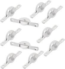 10pcs 17mm Matex Sliding Window Rollers - Heavy Duty Aluminum Window Pulley Wheels, Durable Stainless Steel  Bracket Window Rollers for Home & Office,  Smooth Glide Cabinet Door Hardware  -  10 Pack.