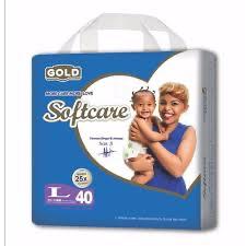 Softcare Gold Premium Baby Diapers - Ultra Absorbent Pants/Taped Style, All Sizes Available: Small (S), Medium (M), Large (L), XL - High Quality Soft Care Gold (Pack of 40/44/48/52 Pieces)