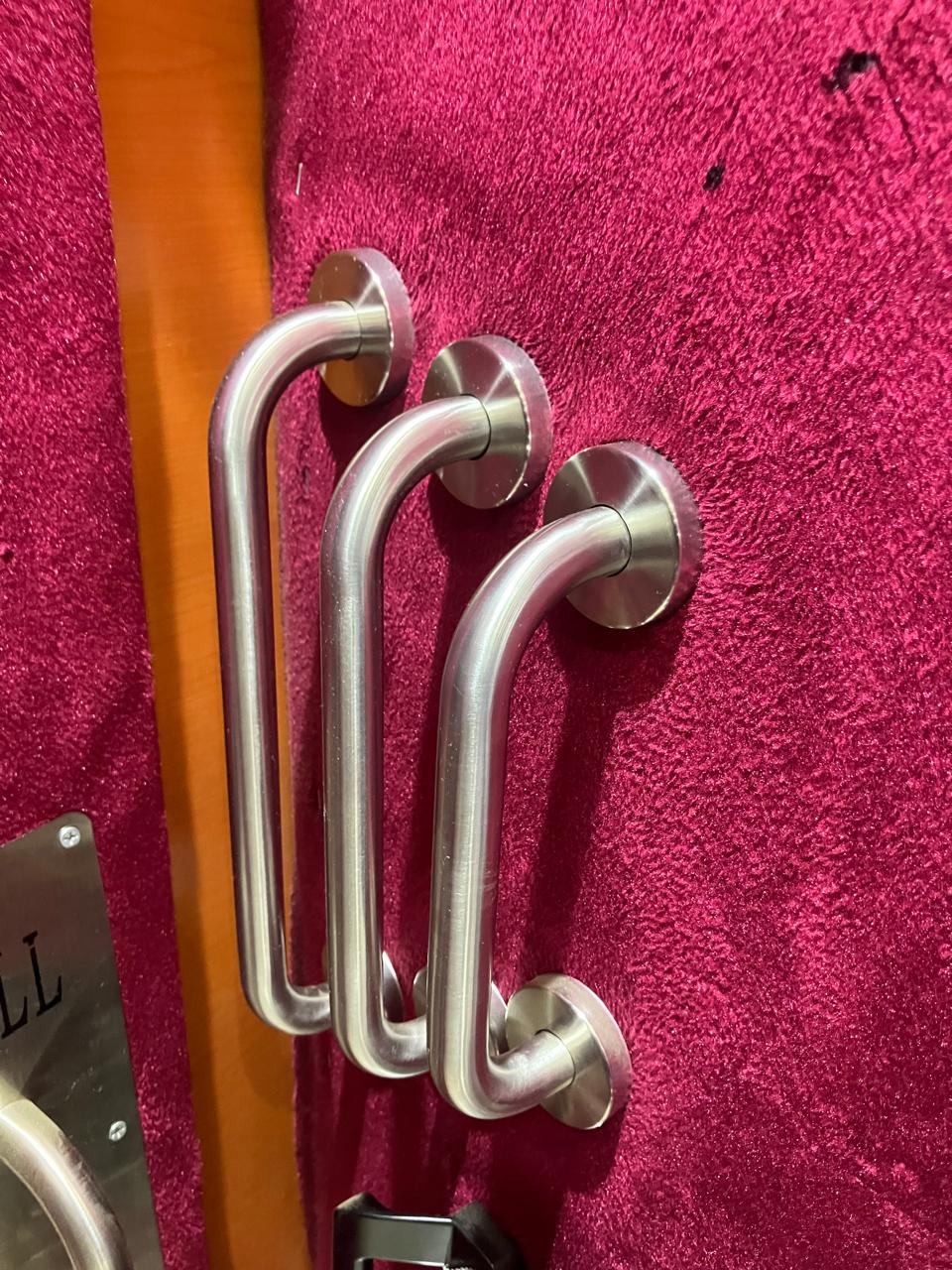 Durable Stainless Steel D-Pull Rose Handles for Main Doors and Cabinets (Sold as a Pair) - 6" 8" 10" Heavy Duty Door Hardware, Comes as 2 Pieces with Concealed Fixings, Elegant Silver Finish for Home