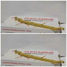 Jun Hong Heavy Duty Gold Window Stay – 12 Inch Brass Plated Casement Window Latch & Holder – Professional Decorate Series Hardware for Home & Office Security – Rust Resistant Window Positioner Rail.