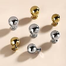 1035 Series Round Ball Cabinet Knobs - 10 Pack Luxury Gold and Silver Drawer Pulls, Decorative Metal Furniture Handles for Kitchen Cupboards, Wardrobes, Dressers & Office Desk Hardware, 25mm Diameter.