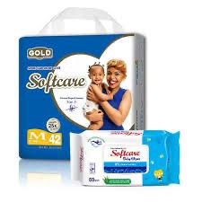 Softcare Gold Premium Baby Diapers - Ultra Absorbent Pants/Taped Style, All Sizes Available: Small (S), Medium (M), Large (L), XL - High Quality Soft Care Gold (Pack of 40/44/48/52 Pieces)