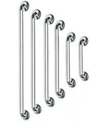 Durable Stainless Steel D-Pull Rose Handles for Main Doors and Cabinets (Sold as a Pair) - 6" 8" 10" Heavy Duty Door Hardware, Comes as 2 Pieces with Concealed Fixings, Elegant Silver Finish for Home