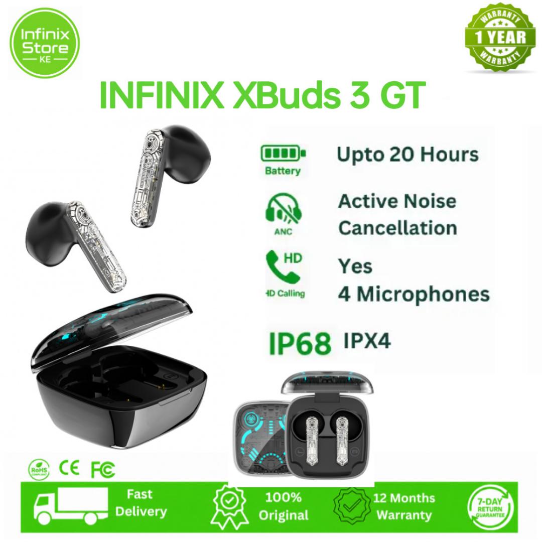 Infinix Xbuds 3 GT Bluetooth Earphone True Wireless Earbuds Cool RGB light effects Rich Bass and Powerful Sound 25 Hours long Play-time AI ENC for clear call