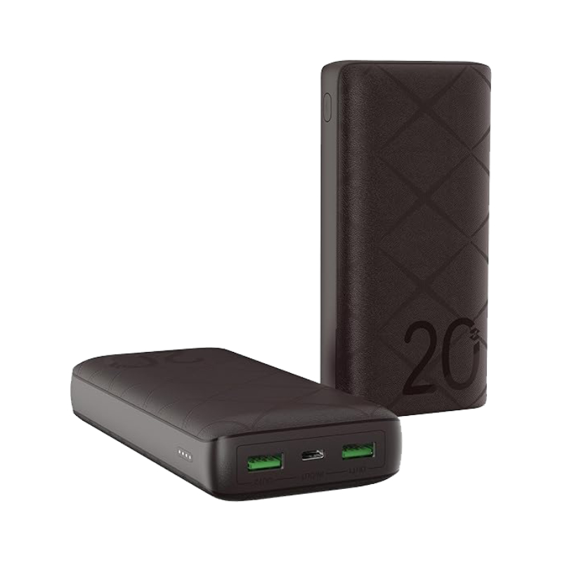 Infinix X power 20 Pro 20000mAh Power bank with attached cables;  iPhone lighting cable, Micro USB cable, Type C cables 15W fast charging support,1 Type C & 2 type A outputs,  Power display, Compact.