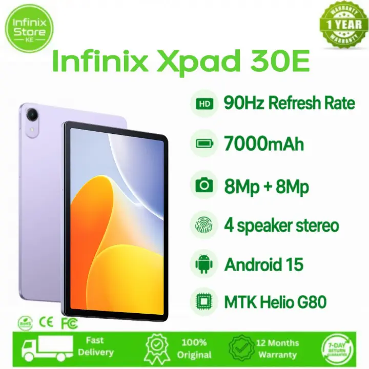 [NEW ARRIVAL ] INFINIX XPAD 30E X1102B 4GB RAM+128GB ROM, 11-inch Full HD'4G LTE Android 15,7,000mAh battery, Android 15 with XOS 15, Access over 120,000 learning resources.